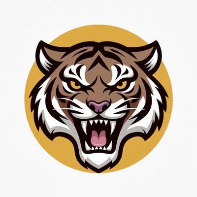 Roaring tiger head illustration