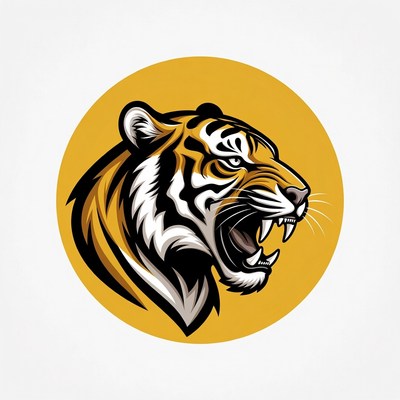 Roaring tiger head illustration