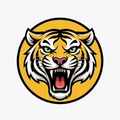 Roaring Tiger Head Illustration