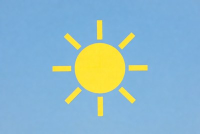 Yellow Sun on Blue Background