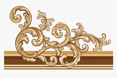 Golden Baroque Ornament Border