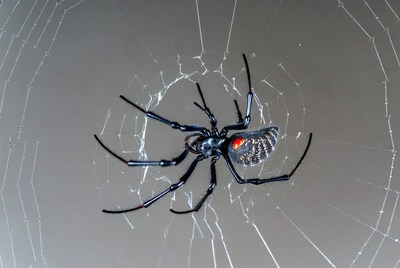 Black Spider on Web