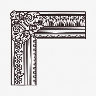 Ornate Baroque Frame Corner Illustration
