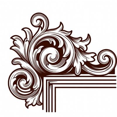 Ornate Victorian Corner Border Illustration