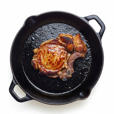 Pork Chop in Cast Iron Skillet