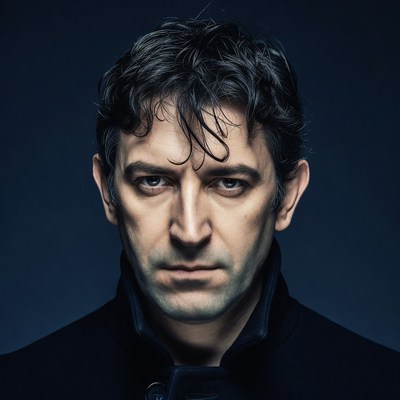 Man with dark curly hair