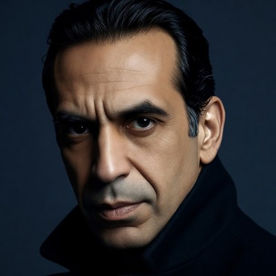 Middle Eastern man intense stare