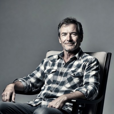 Man sitting in chair smiling