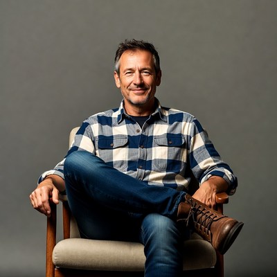 Man sitting in chair smiling