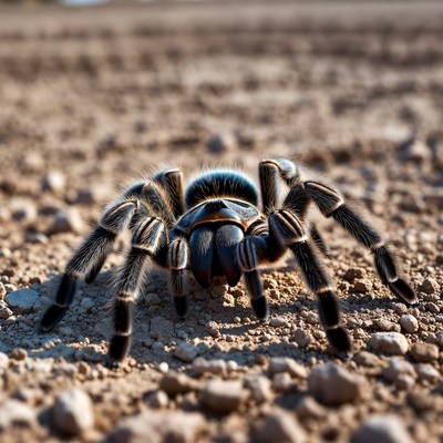 Curly Hair Tarantula on Desert Ground