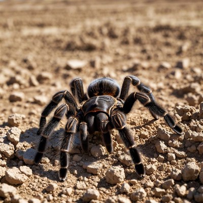 Mexican Red Knee Tarantula on sand