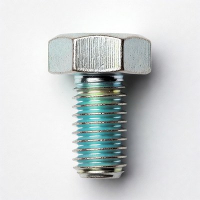 Silver Hex Bolt with Green Threads