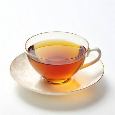 Glass tea cup with saucer