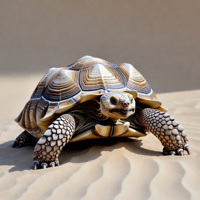 Radiated tortoise on sand