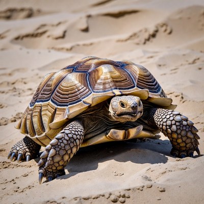 Radiated Tortoise on Sand