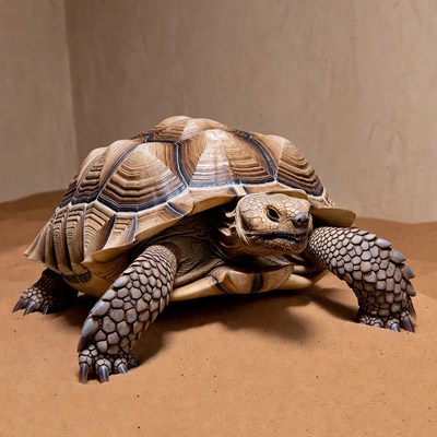 Sulcata Tortoise on Sand