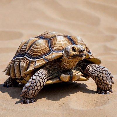 Sulcata Tortoise on Sand