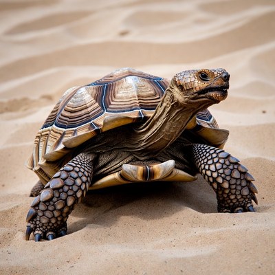 Radiated Tortoise on Sand