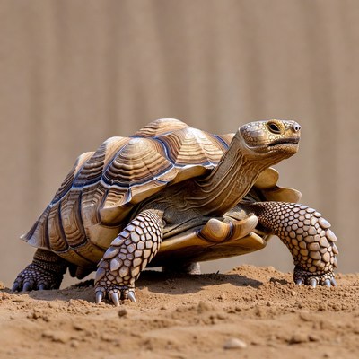 Radiated Tortoise on Sand
