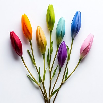 Colorful Rainbow Tulips Bouquet