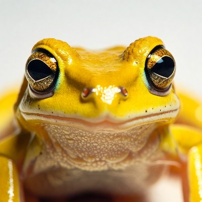 Close-up yellow tree frog