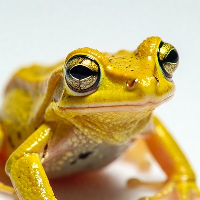 Yellow tree frog close-up