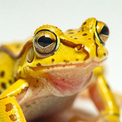 Yellow tree frog close-up