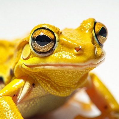 Yellow tree frog close-up