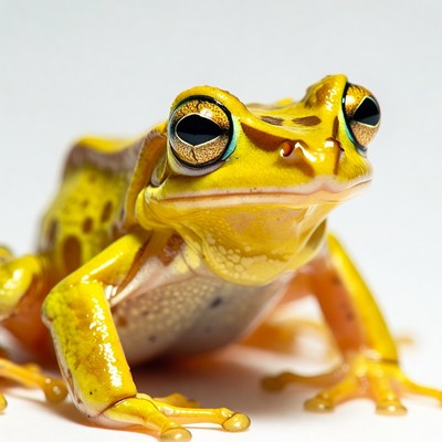 Yellow tree frog close-up