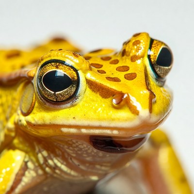 Close-up of yellow leopard frog