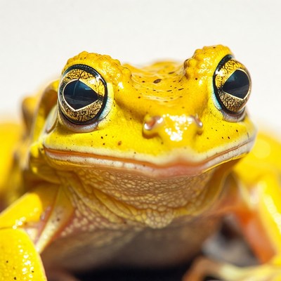 Yellow frog close-up