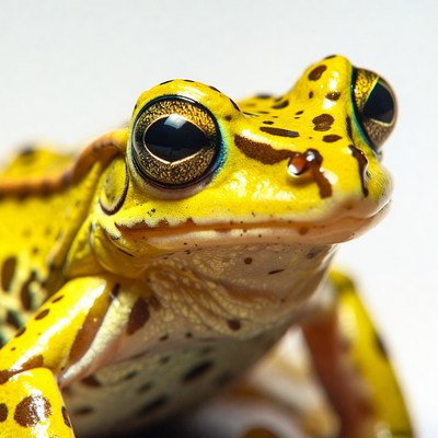 Close-up of yellow leopard frog
