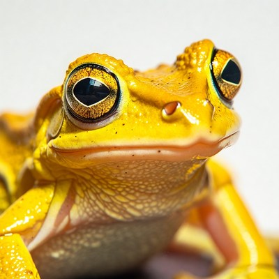 Yellow frog with big eyes