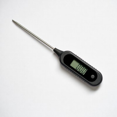 Digital Meat Thermometer on White Background