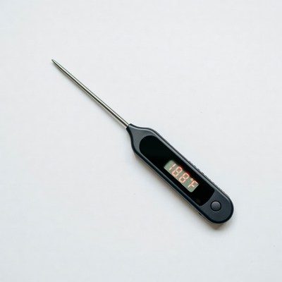 Digital Meat Thermometer on White Background