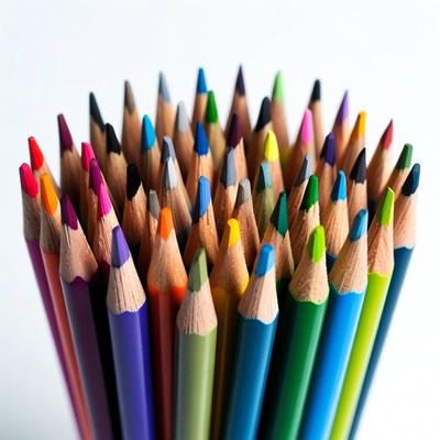 Colorful Pencils Arranged in Circle