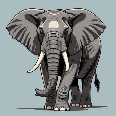 Gray elephant illustration