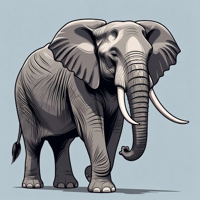 Elephant illustration on isolated background