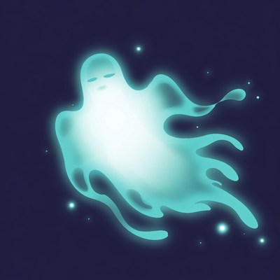 Glowing Blue Ghost Illustration