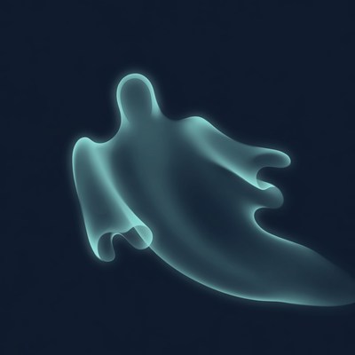Glowing Ghost on Dark Background