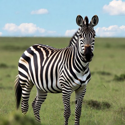 Zebra standing in grass