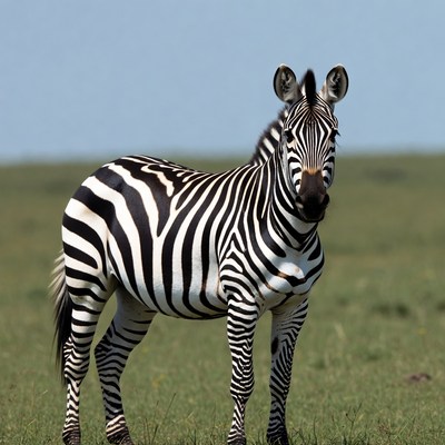 Zebra standing in green grass