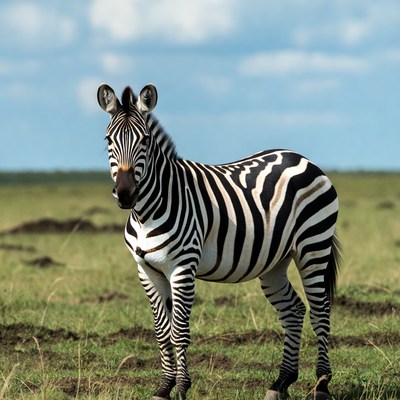 Zebra standing in grass