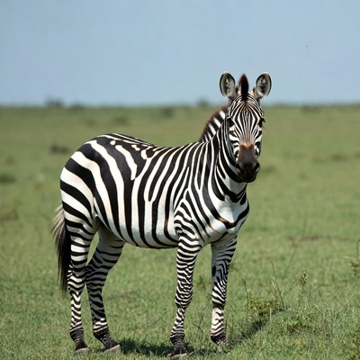 Zebra standing in green grass