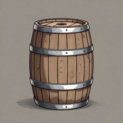 Wooden Barrel Illustration