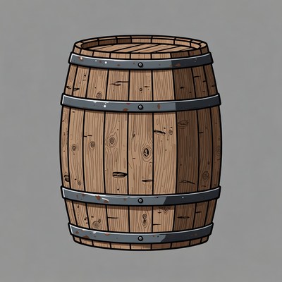 Wooden Barrel Illustration