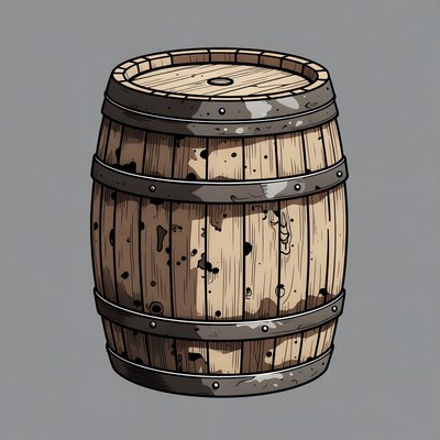 Wooden Barrel Illustration