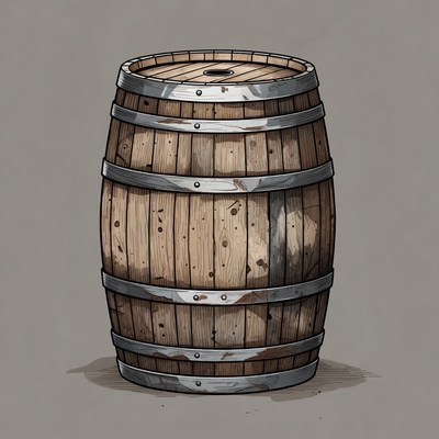 Wooden Barrel Illustration