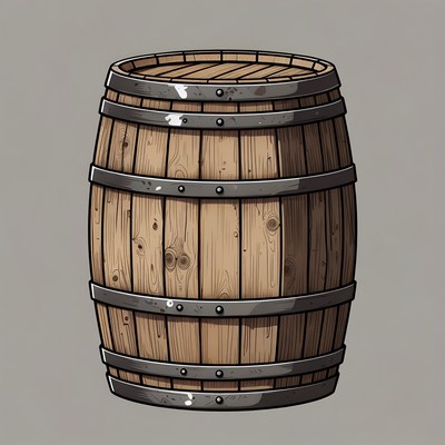 Wooden Barrel Illustration