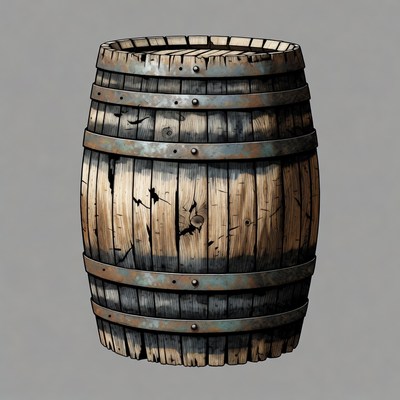 Rustic wooden barrel illustration